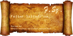 Felter Szilvána névjegykártya